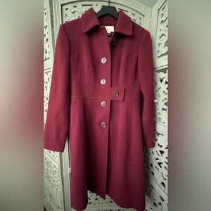 Merona Burgundy Wool Blend Trench Coat